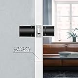 YEEUU Smart Door Lock with Fingerprint, NFC, App, Code, Backup Keys, Stylish Bluetooth Door Knob (Black, Fingerprint + Bluetooth)