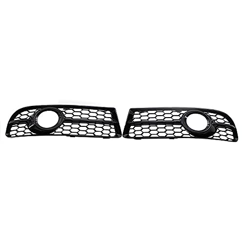 TOOWGM for Audi A4 B7 S-Line S4 05-08 Front Lower Bumper Fog Light Honeycomb Black Grille