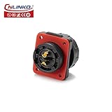 CNLINKO YM-20 Industrial Waterproof Connector IP68 Circular Connector Aviation Connector PBT Plastic Shell M20 2-12 Pin Flange Socket (2 Pin)