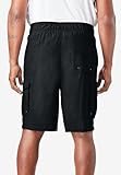 KingSize Men's Big & Tall 8" Cargo Swim Trunks - 7XL, Black