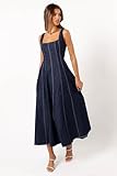 Petal & Pup Women's Callum Midi Dress, Dark Denim