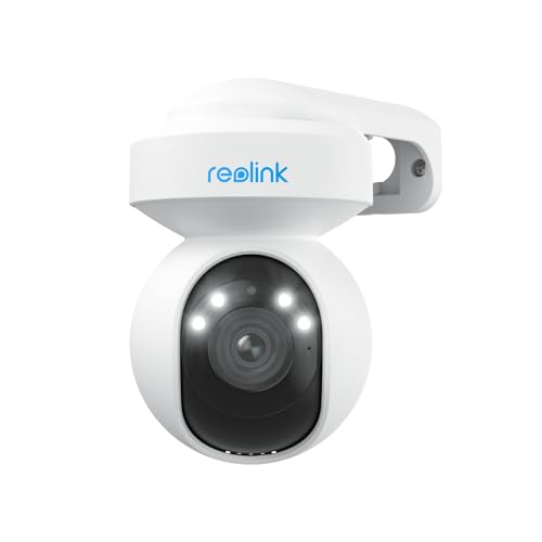 REOLINK E1 Outdoor Plug-in WiFi Security Camera, 5MP HD PTZ Camera for Home Security, Motion Tracking, 5GHz WiFi, 3X Optical Zoom, Person Vehicle Detection, Spotlight Color Night Vision, APP Control
