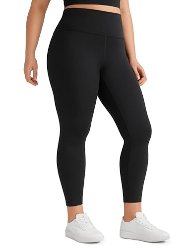 CRZ YOGA Butterluxe Plus Size Leggings for Women 25 Inches - High Waisted Buttery Soft Spandex Workout Casual Pants 3X 4X Black Plus Size 1X