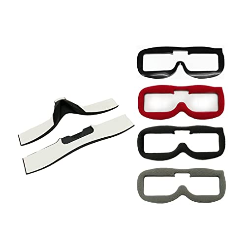Replacement Part For Anti Light Leakage Faceplate Pads Sticker+Soft Flannel Fabric Pad Kit For Fatshark V2 HD2 V4 SKYZON 03 FPV Video Glasses - (Color: 3pc Fabric Foam Pads)