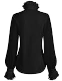 SUNGDOGIN Men’s Elegant Victorian Ruffle Long Sleeve Shirt Medieval Renaissance Cosplay Costume Tops