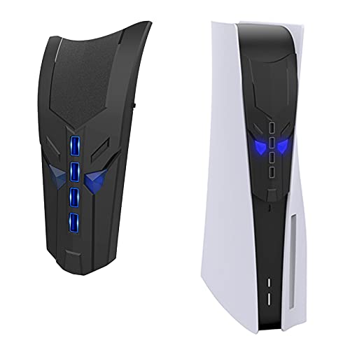 Joso 4 Ports USB Hub for PS5, USB Port Expander for PS5 with USB Adapter Cable, Multi-Platform Compatible with PlayStation 5 Accessories (Original Model), PS4, PC & More - Black
