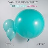 24 inch Turquoise Teal Large Round Balloons 10 pack Jumbo big Tiffany blue latex balloon for Wedding Birthday Baby Shower Birthday Party Decorations (Turquoise)