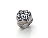 Silver Dragon Signet Ring, 0.019-0.024 lbs, 0,94 x 0,86 Inch, The Perfect Gothic Mens Ring for Dungeons and Dragons Fans, Class Ring for Men, Custom Winged Dragon Jewelry