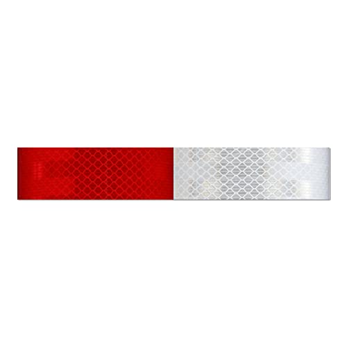 American Sign Products 2" x 12" Reflective Strips 3M Diamond Grade Reflective Safety Tape, Red/White Conspicuity Markings w/DOT-C2 for Semi Trucks, Trailers, and Vehicles -25pk