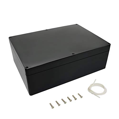 LeMotech ABS Plastic Electrical Project Case Power Junction Box, Project Box Black 10.4" x 7.2" x 3.7" (263 x 182 x 95 mm)(Pack of 1)