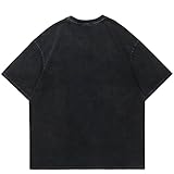 Rapidstreet Men T-Shirt Streetwear Soulmate Shadow Graphic Tee Shirt Washed Black (X-Large, #16)