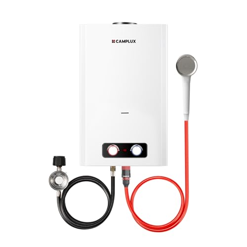 CAMPLUX Tankless Water Heater, 5.28 GPM Propane Water Heater Camping, Outdoor for Cabin, Off-grid, Tiny House & Mobile Home, 136,000 BTU, BD528