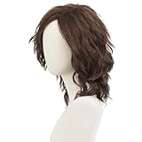 Tseses Mens Short Brown Layered Anime Cosplay Wig Layered Fluffy Heat Resistant Cosplay Costume Hair Male Costume Wig