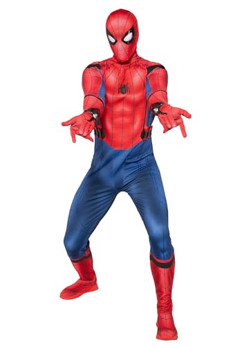 Jazwares Marvel Spider-Man Primalux Costume for Men - Premium Homecoming Suit with Web Shooters, Mask & Built-In Footwear Large