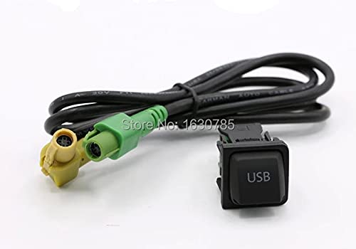 Fevas USB Input Adapter Switch with Changer Cable for VW for Volkswagen Golf 6 MK6 for Jetta MK5 RCD510 RCD300 5KD 035 726A