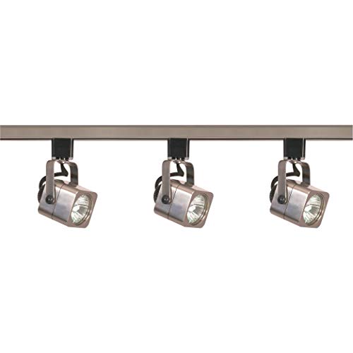 Ciata Square Track Lighting MR16 Bulb, GU10 Base 50 Watts (Brushed Nickel Finish, 3 Light)