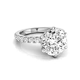 IGI Certified 3.75 Carat Round Lab Grown Diamond (3 Ct, F, VVS2) Hidden Halo 14K White Gold Wedding Engagement Ring For Womens 7US