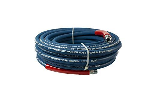 Interchange Brands 3652 50' X 3/8" High-Pressure Blue Heavy-Duty Non-Marking Hose with So/Sw Ends 6000psi