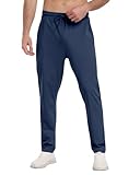 PARISDIARY 3 Pack Mens Athletic Sweatpants with Zipper Pockets,Workout Gym Joggers Pants for Men Running Jogging Pants-BlackDark GrayNavy-L