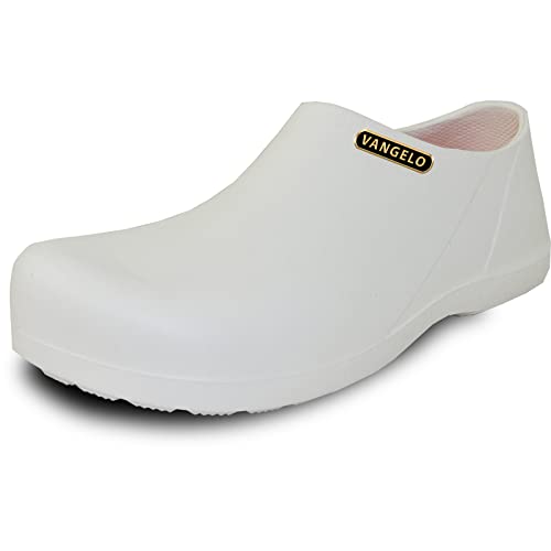 VANGELO Professional Slip Resistant Clog Waterproof Men Work Shoe Nurse Chef Shoe Carlisle White Men Size 11