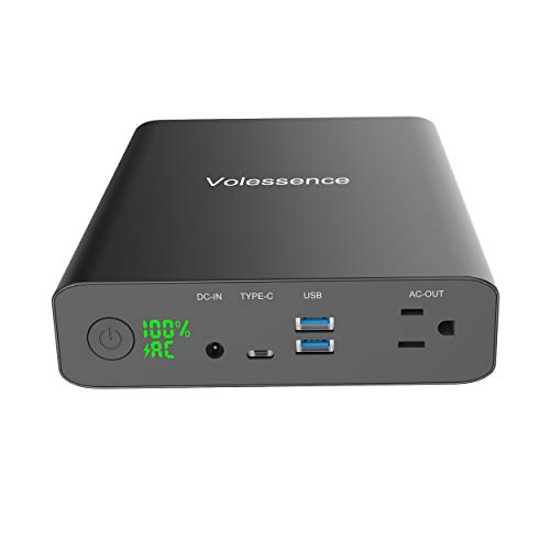 Volessence AC Outlet Portable Laptop Power Bank 110V 60000mAh 130W Laptop Charger & External Battery Pack for MacBook, Drone, Projector Phone Tablet Camera Travel