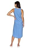 RBX Active Plus Size Midi Dress for Women, Lightweight Cotton/Modal Blend Long Length Athleisure Slub Sun Dress Tunic Capri Blue 3X