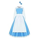 Beauty Belle Costume Dress Beast Costume Dan Stevens Halloween Maid Dress Fancy Party Dress Up M Blue