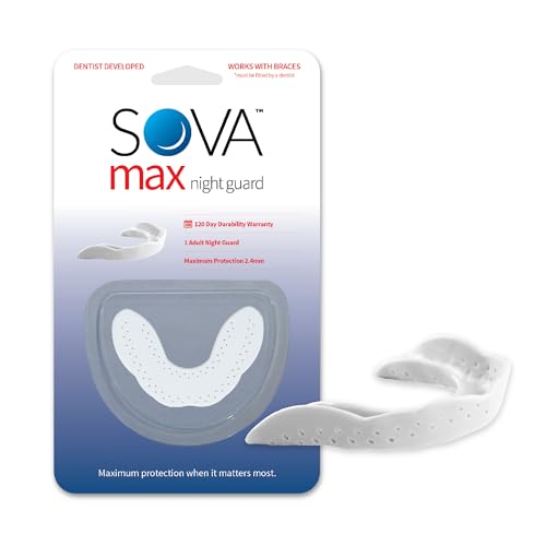 SOVA Max Night Guard - 2.4mm Thin - Custom-Molded Fit - Protects Against Nighttime Teeth Grinding & Clenching - FSA/HSA Eligible - Odor & Taste Free - Remoldable Up to 20 Times - Non Toxic