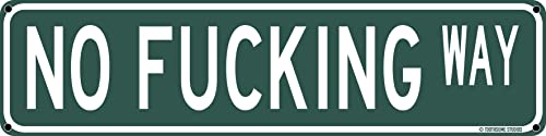 No F*cking Way Funny Street Sign 16" x 4" Inappropriate Humor Bar Home College Dorm Decor (NoFingWayStreet)
