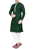 Sonisha SK115 Men's Kurta Pajama Set Indian Traditional Party Wear Outfit (44) Green