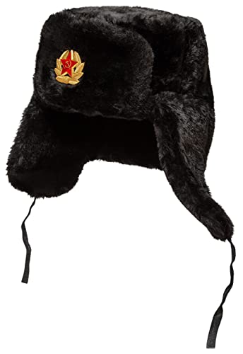 BELEON Ushanka Russian Fur Hat - Soviet Army Trapper Hat - Winter Hat