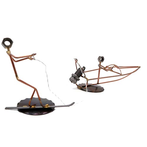 Ski Boat Collectible Handmade Metal Art Figurine, Desk Accessories, Trophy, Boss Gift, Office Décor, Water Sports