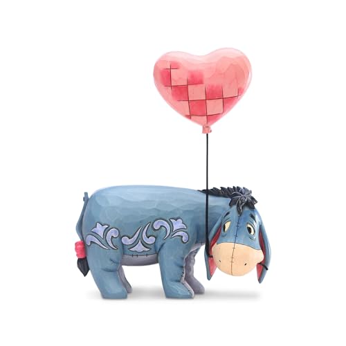 Enesco Disney Traditions Collection by Jim Shore Winnie The Pooh Eeyore with Heart Balloon Figurine- Resin Hand Crafted Painted Collectible Disney Figurines Decorative Home Decor Statue, 7.9 Inch