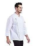 Nanxson Unisex Long Sleeve Restaurant Hotel Kitchen Chef Jacket Chef Work wear Uniform CFM0058 (White, S)