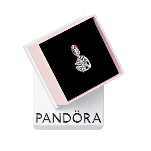 Pandora Pink Heart Family Tree Dangle Charm - Compatible Moments - Jewelry for Women - Gift for Her - Made with Sterling Silver & Cubic Zirconia - With Gift Box