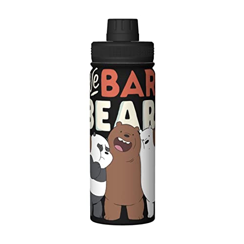 CONPELSON 18OZ Sports Insulated Water Bottle We Bare Anime Bears Stainless Steel Kettle Novelty Portable Cup for Travel Gym Outdoor Sports