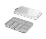 AmeriCan Goods 5/Pcs Pastel Colors Dental Lockable Divided Instrument Tray B Size Autoclavable Plastic Setup Tray for Medical Instruments (Clear Lid)