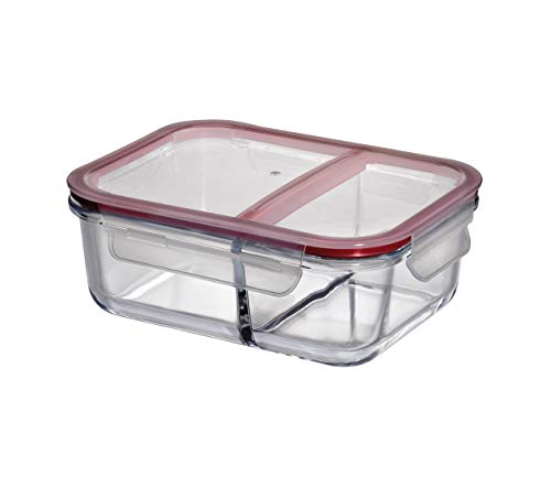 Küchenprofi Lunch Box Medium Glass with Red Lid 20.5 x 15.5 x 7 cm