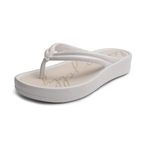 Lemon Jelly Flip Flops for Women - Water-Friendly Comfort Beach Slippers - Super Lightweight Summer Flip Flops for Women - Versatile, Casual Sandals for Ladies - Great for the Pool, Beach & Shower - Pearl Metal