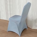 Efavormart 100 PCS Dusty Blue Stretchy Spandex Fitted Banquet Chair Cover Dinning Event Slipcover for Wedding Party Banquet Catering