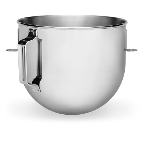 KitchenAid 5 Quart Bowl-Lift Polished Stainless Steel Bowl with Flat Handle - K5ASBP, Silver