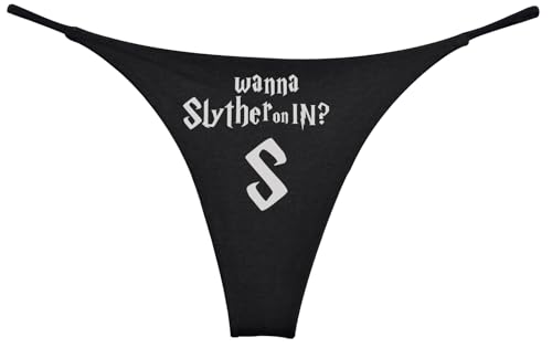 Wanna Slyther On In Womens Funny Thong Wizard Witch (Pack of 1) Medium Black