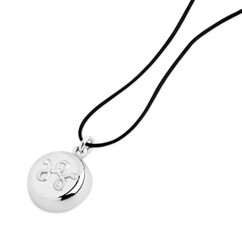 invisawear Smart Jewelry - Personal Safety Device - Silver Leather Necklace,Black