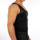 Esteem Apparel Original Men's Chest Compression Shirt to Hide Gynecomastia Slimming Shapewear (Black, Large)