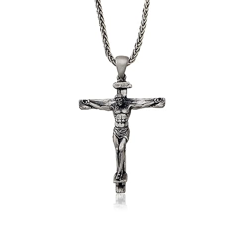 bysilvergates Cross Necklace for Men - Bold 925 Sterling Silver Pendant, Timeless Symbol of Faith