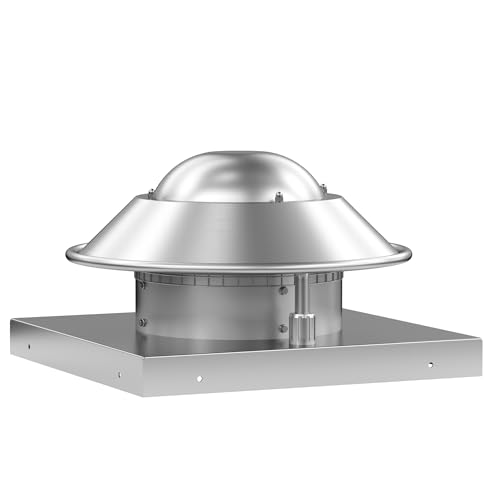 Roof Exhaust Fan Direct Drive Axial Downblast Exhaust Fan -19" Fan Base, 1/30 HP 115 Volt Single Phase Motor 500 CFM, ETL Listed