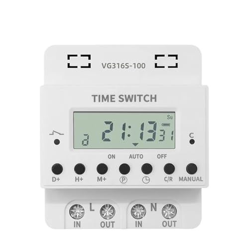 1pc Timer 220V 60A-100A, Digital Timer Switch Relay, Weekly 7 Days Electronic Programmable Timer(60A)