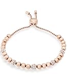 Michael Kors Stainless Steel and Pavé Crystal Beaded Bracelet for Women, Color: Rose Gold (Model: MKJ5220791)