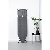 Brabantia Ironing Board C, XL Steam Unit Holder, Adjustable Height, Non-Slip Rubber Feet, Foldable, Denim Black, Size C (49 x 18 inches), Metal Frame, Free Standing, 63 inches