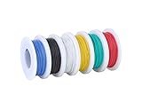 TUOFENG 30awg Wire Flexible Silicone Wire,30 Gauge Tinned Copper Wires Silicone Rubber Insulated (6 Different Colored 66ft / 20m Each)(OD: 0.8 mm) Stranded Wire 60V Hook up Wires